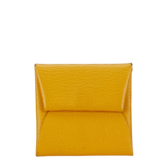 Hermes Bastia Coin Case Yellow Chevre