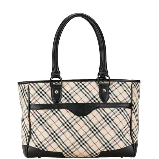 Burberry Nova Check Canvas Leather Tote Bag