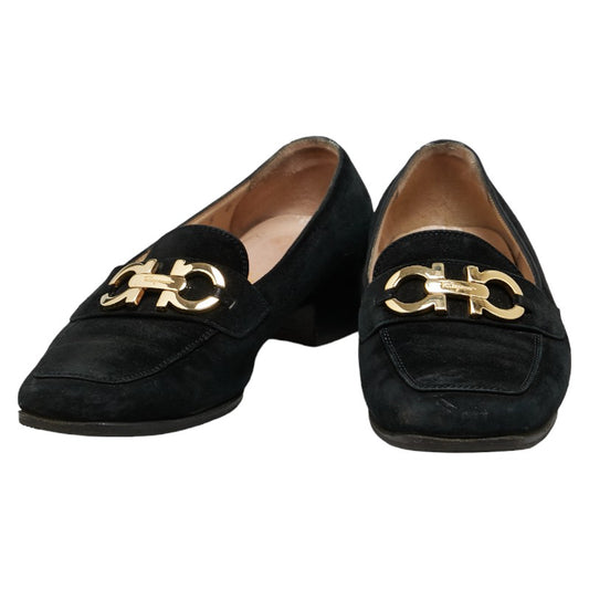 Salvatore Ferragamo Suede Pumps Black Gold