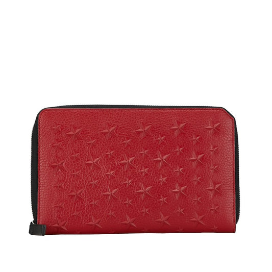 Jimmy Choo Star Leather Bifold Wallet Red