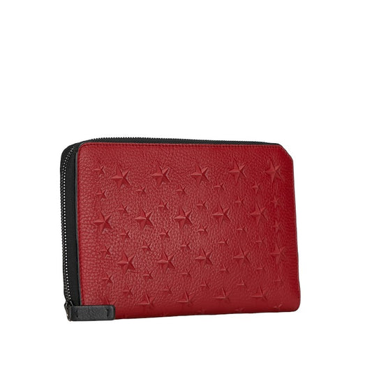 Jimmy Choo Star Leather Bifold Wallet Red