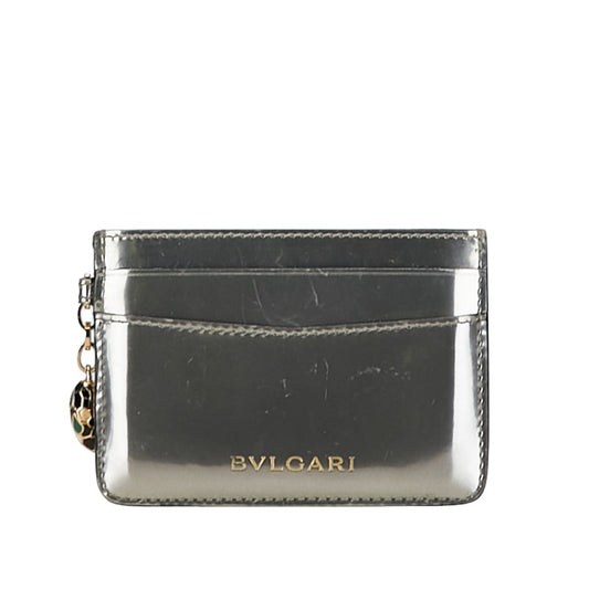 Bvlgari Serpenti Card Case Silver Enamel