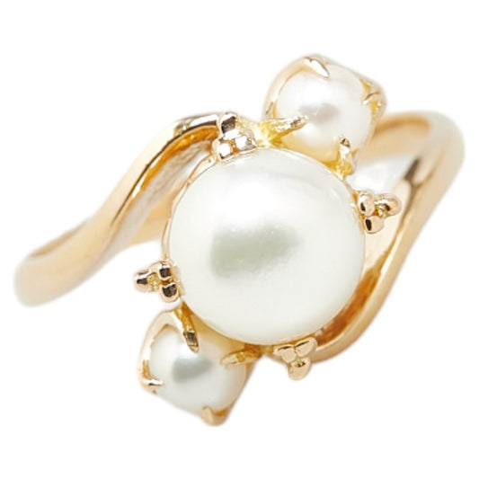 K18YG Yellow Gold Akoya Pearl Ring