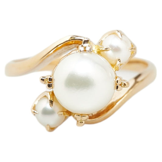 K18YG Yellow Gold Akoya Pearl Ring