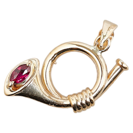 K18YG Yellow Gold Ruby Trumpet Pendant