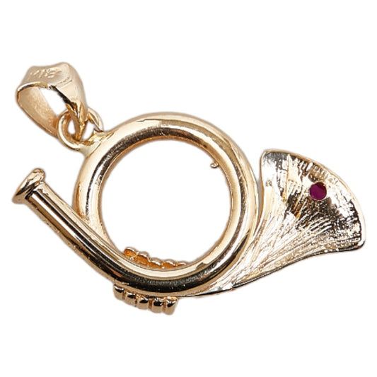 K18YG Yellow Gold Ruby Trumpet Pendant