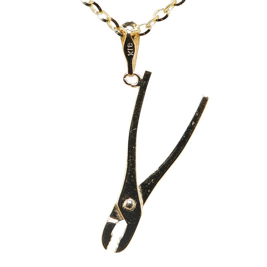 K18YG Yellow Gold Pliers Motif Necklace