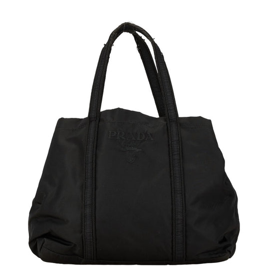 Prada Nylon Logo Handbag Black