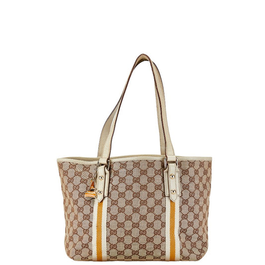 Gucci GG Canvas Sherry Line Tote Bag