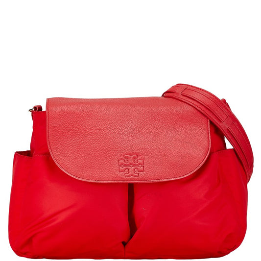 Tory Burch Nylon Leather Diaper Bag Red