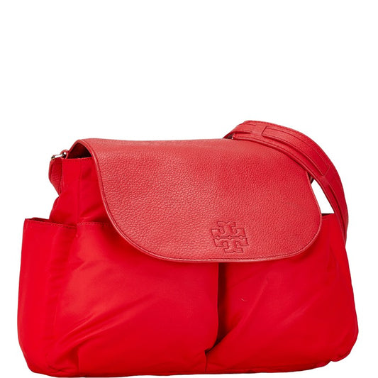 Tory Burch Nylon Leather Diaper Bag Red