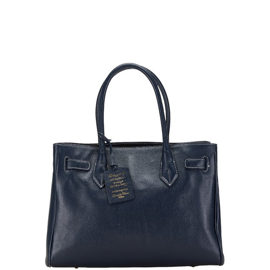 Samantha Thavasa Leather Tote Handbag Navy