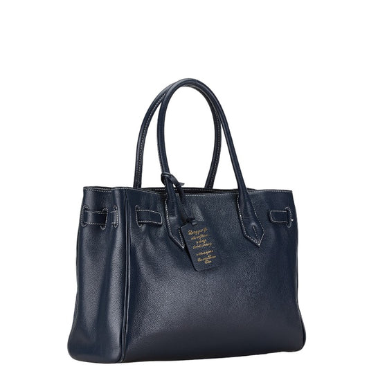 Samantha Thavasa Leather Tote Handbag Navy