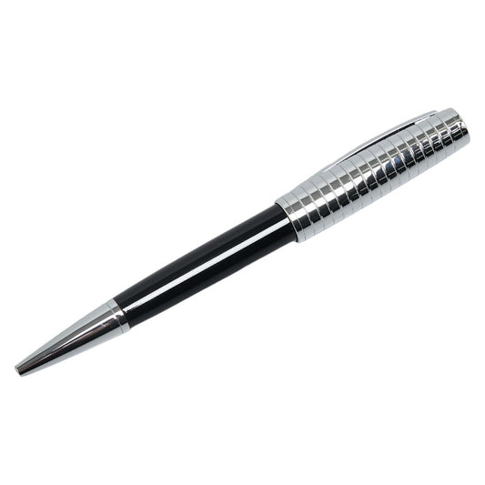 Dupont Twist Ballpoint Pen Black Silver Lacquer