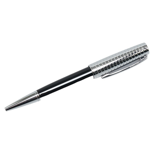 Dupont Twist Ballpoint Pen Black Silver Lacquer