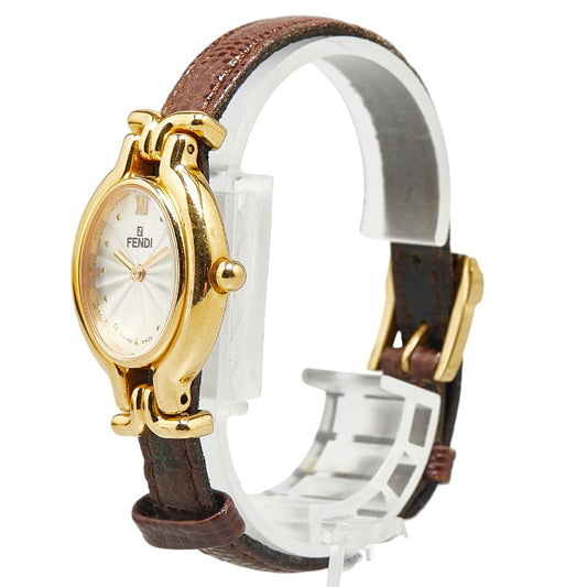 Fendi Stainless Steel Leather Quartz Watch 640L