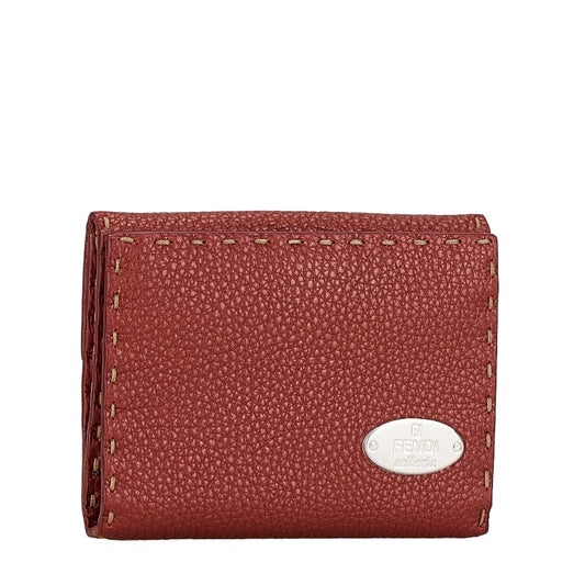 Fendi Selleria Leather Bifold Wallet Brown