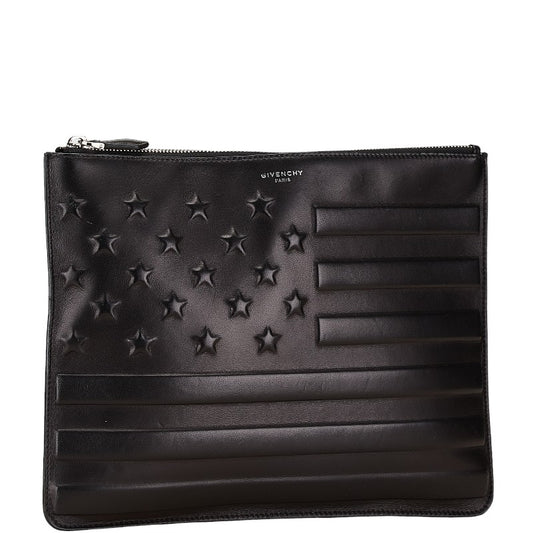 Givenchy Leather Star Flag Motif Clutch Bag