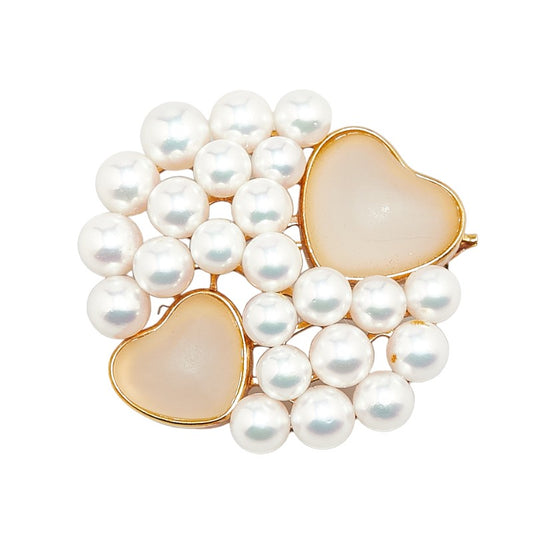 Tasaki K18YG Heart Motif Brooch