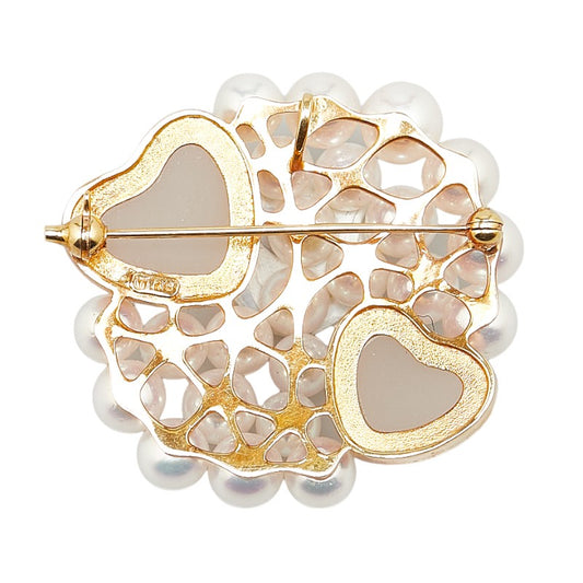 Tasaki K18YG Heart Motif Brooch