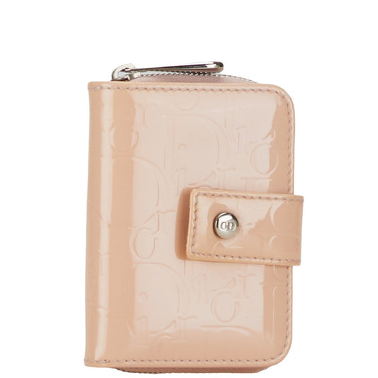 Dior Trotter Bifold Wallet Beige Patent Leather