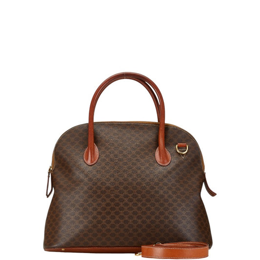 Celine Macadam 2WAY Boston Bag Brown PVC Leather