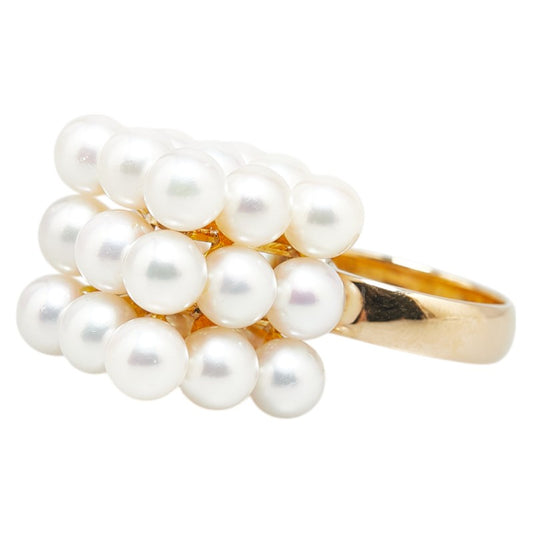 K18YG Yellow Gold Akoya Pearl Ring