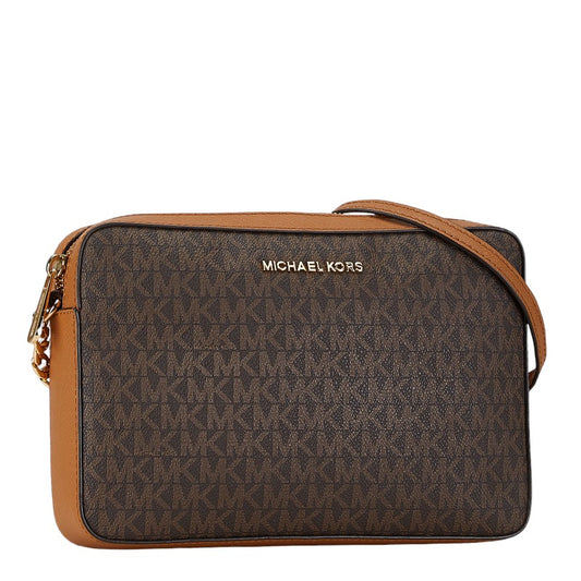 Michael Kors Signature Crossbody Bag Brown PVC Leather