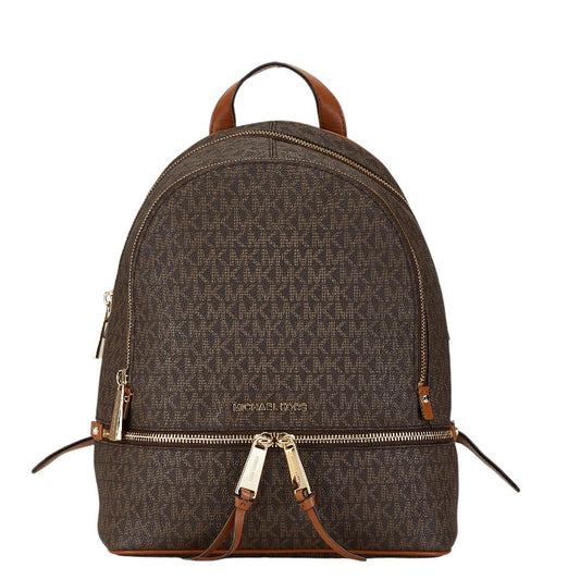 Michael Kors Monogram Backpack Brown PVC Leather