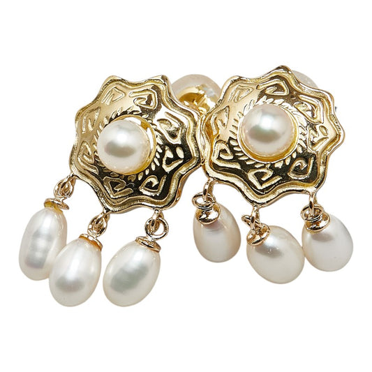 K18YG Yellow Gold Akoya Pearl Earrings