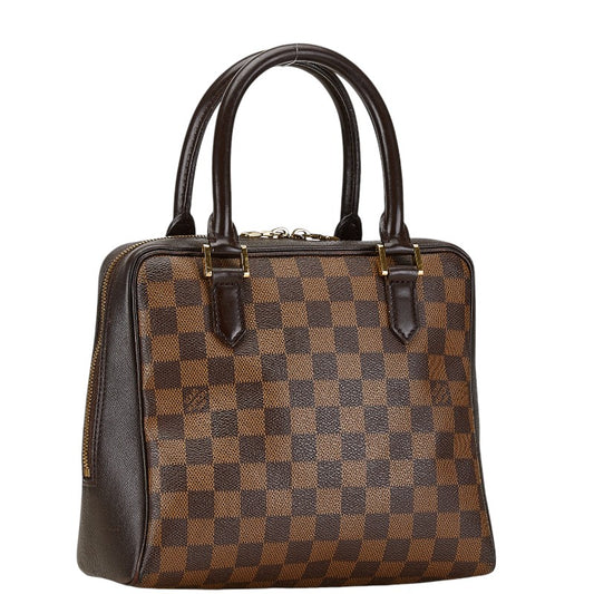 Louis Vuitton Damier Brera Handbag Brown PVC Leather