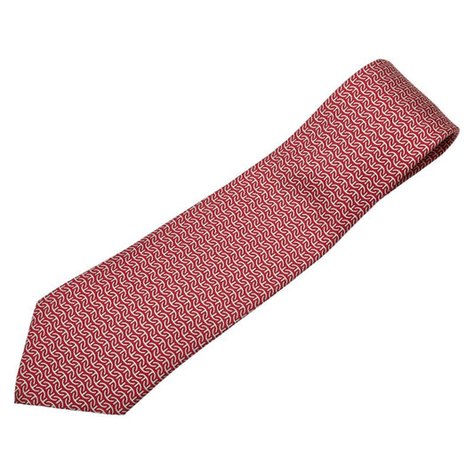 Hermes Silk Patterned Tie Red