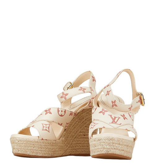 Louis Vuitton Leather Espadrille Wedge Sandals