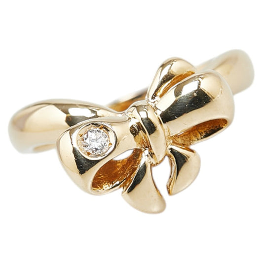 K18YG Yellow Gold Diamond Ribbon Ring