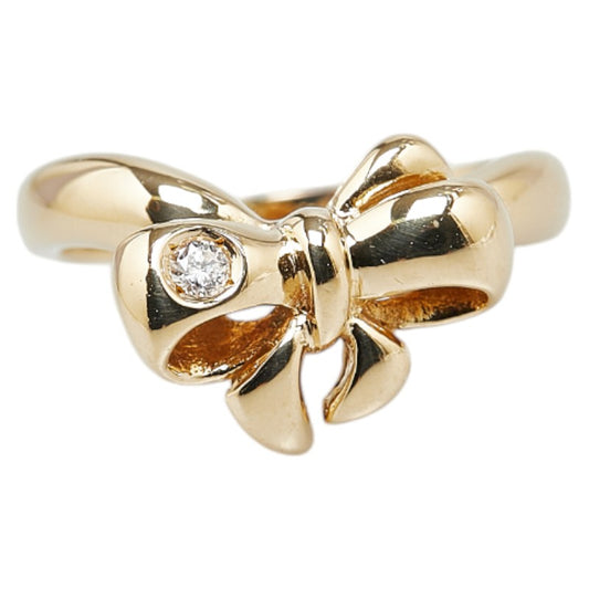 K18YG Yellow Gold Diamond Ribbon Ring