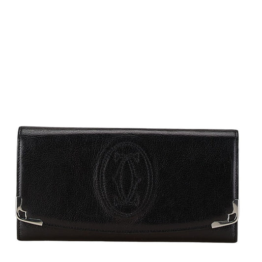 Cartier Marcello Leather Long Wallet Black