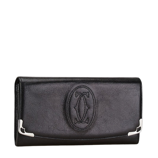 Cartier Marcello Leather Long Wallet Black