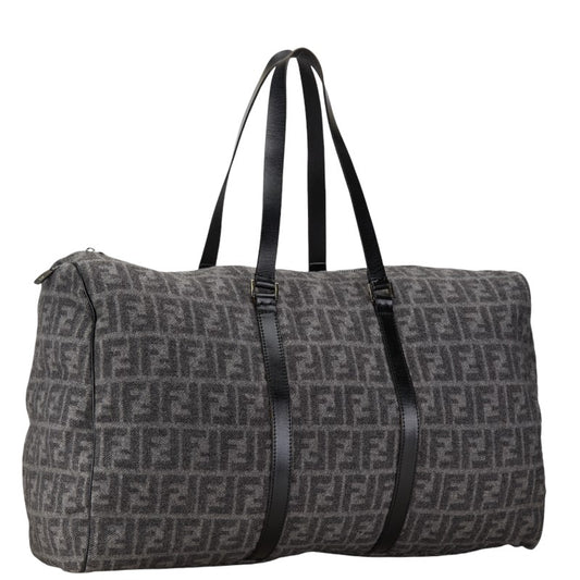 Fendi Zucca Wool Leather Boston Bag 15611