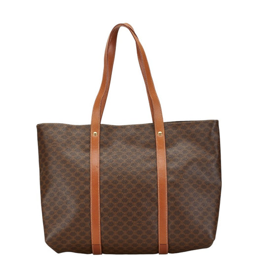 Celine Macadam Brown PVC Leather Tote Bag