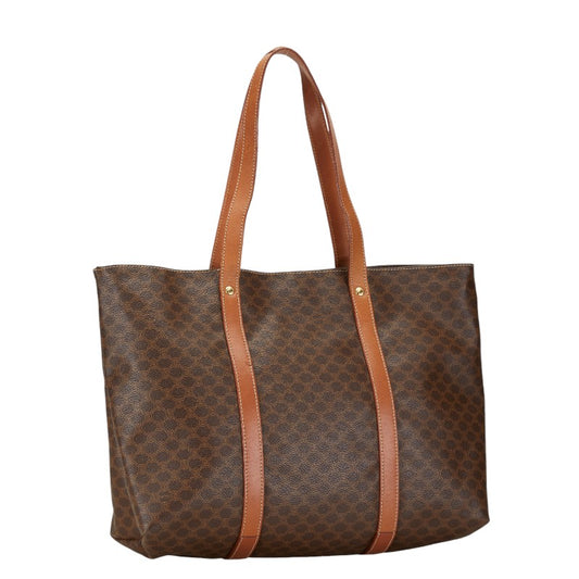 Celine Macadam Brown PVC Leather Tote Bag