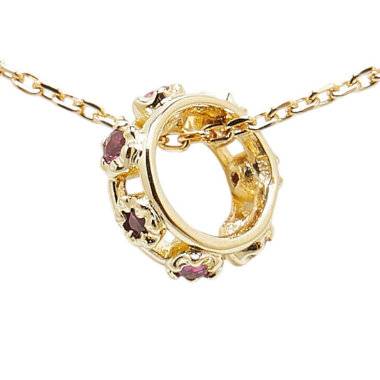 K18YG Yellow Gold Ruby Pendant Necklace