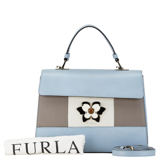 Furla Leather Flower Motif 2WAY Handbag