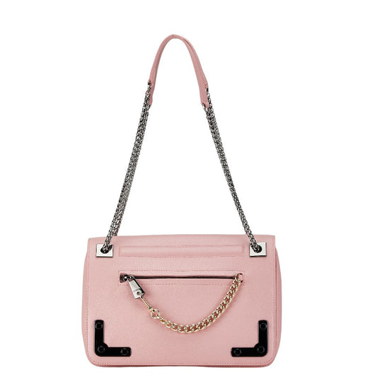 Furla Leather Handbag Chain Shoulder Bag Pink