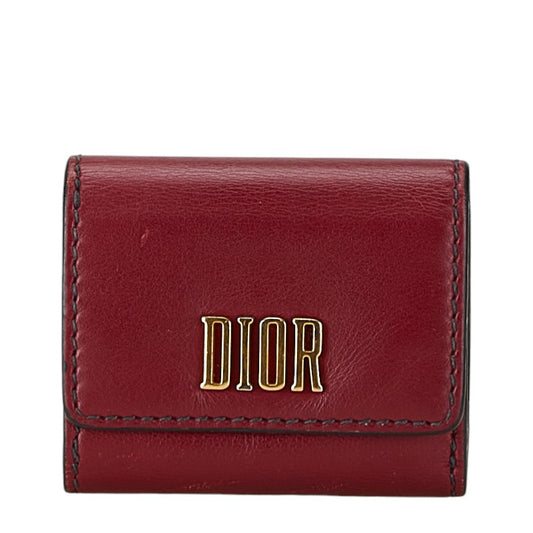 Dior D-FENCE LOTUS Leather Trifold Wallet