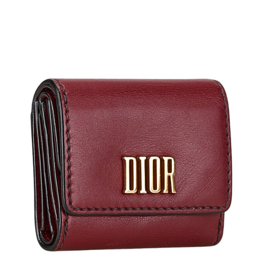 Dior D-FENCE LOTUS Leather Trifold Wallet