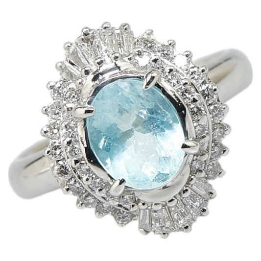 Pt900 Platinum Paraiba Tourmaline 1.15ct Diamond 0.55ct Ring