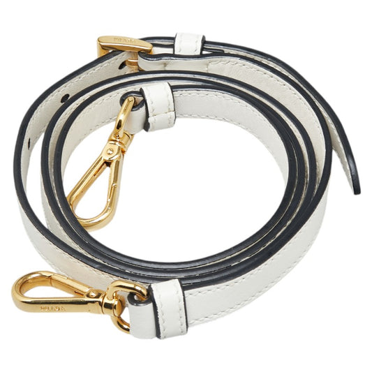 Prada Leather Shoulder Strap White Gold