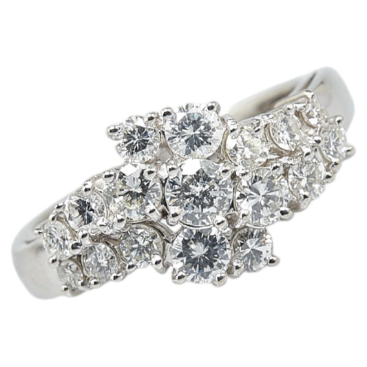 Pt900 Platinum Diamond Ring 9.5