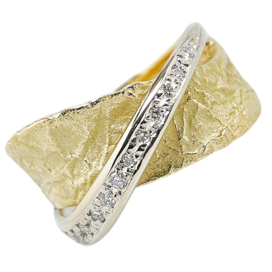 K18YG/WG Gold Diamond Ring 14