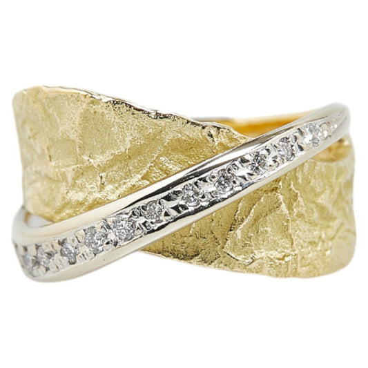 K18YG/WG Gold Diamond Ring 14